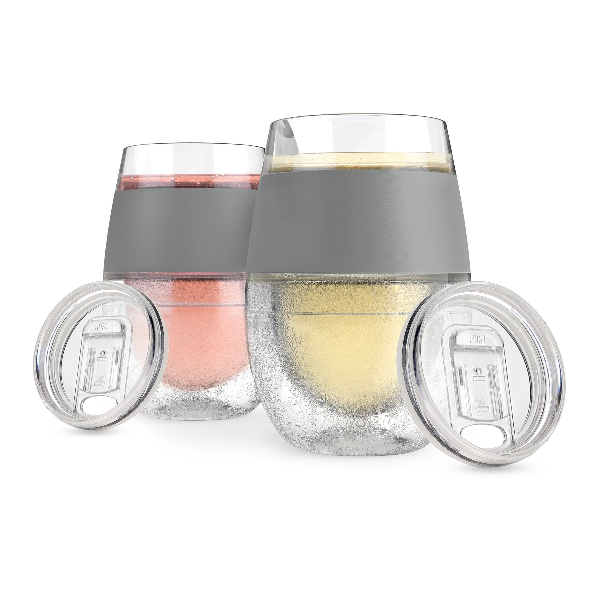 Premium Set of 2 Insulated Freeze Cups with Lids - Double-Wall Stainless Steel Gray Tumblers for Iced Coffee, Smoothies & Cold Drinks - Perfect for Home, Office, Gym & Outdoor Activities
