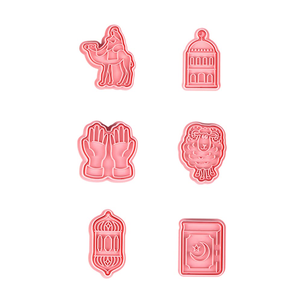 DOITOOL 6-Piece Eid Mubarak DIY Cookie Baking Mold Set - Ramadan Biscuit Cutters for Homemade Treats - Perfect for Holiday Baking, Gift Giving & Family Celebrations