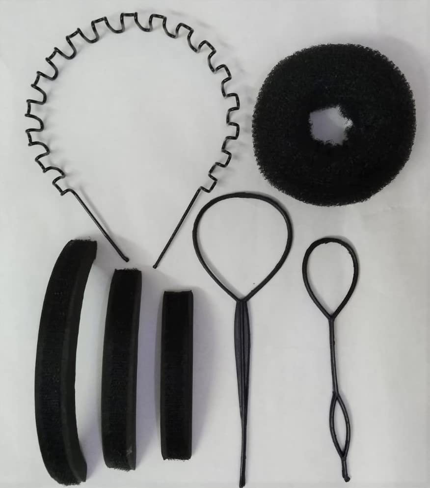 Ruchi Banana Bumpit Hair Volumizer | Hair Donut Bun Maker | Magic Hair Styling Tool with Zig Zag Hair Band | Perfect for Updos, Ponytails & Special Occasions