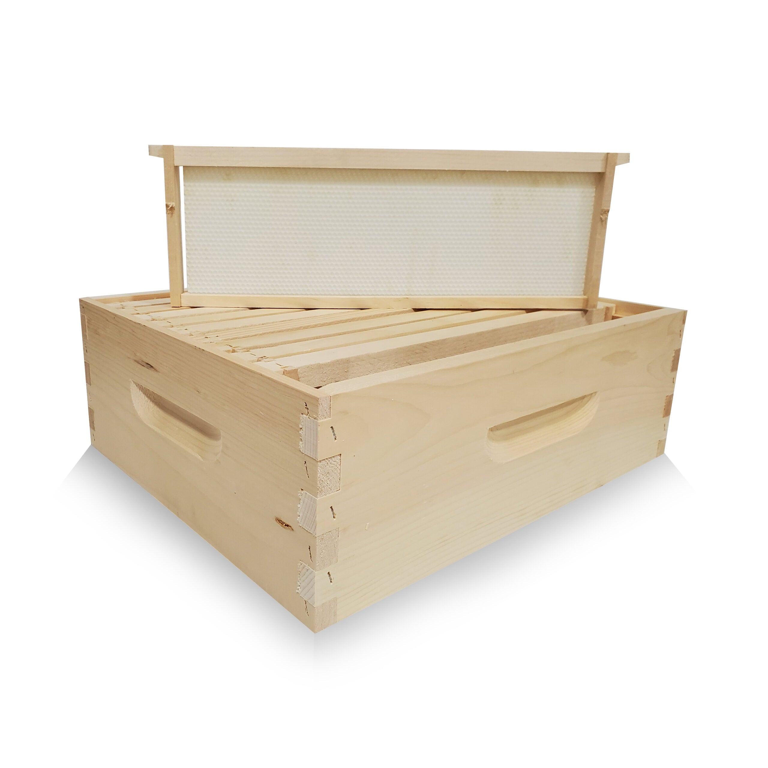10 Frame Assembled Medium WAX DIPPED Super with Frames - Premium Beehive Frames for Beekeeping & Honey Production