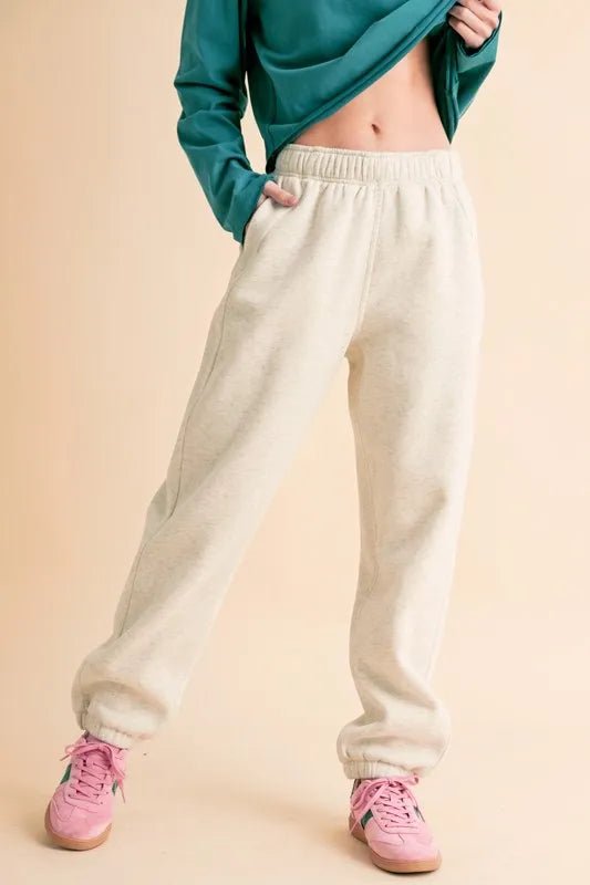 Aemi+Co Women's Elastic Waist Joggers Pants - Soft Drawstring Lounge Pants for Yoga, Running & Casual Wear