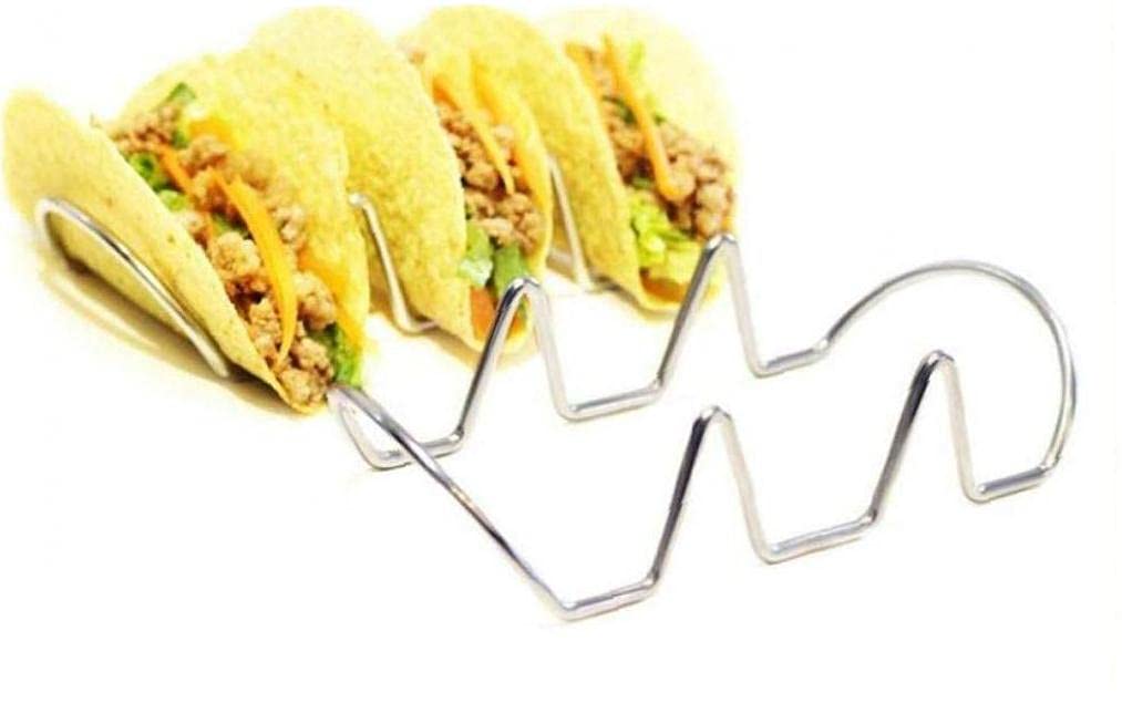 Stainless Steel Taco Holder Stand - Wave Shape Pie Rack for Kitchen Baking | Perfect for Taco Night, Dinner Parties & BBQ Gatherings