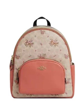 Coach Signature Canvas Floral Print Court Backpack - Stylish & Durable Women's Backpack for Work, School & Travel