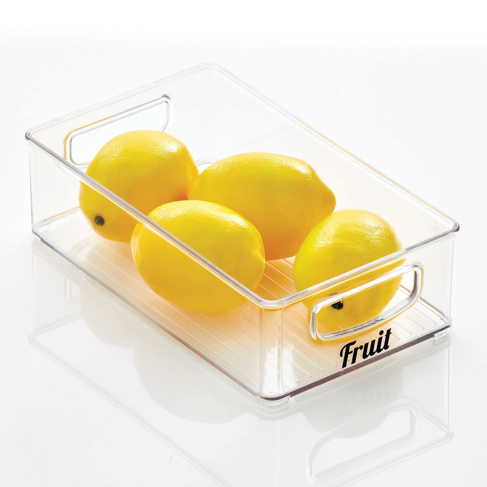 Stackable Plastic Food Storage Containers with Lids - 4-Pack Clear Refrigerator & Freezer Organizer for Fruits, Yogurt, Snacks, Pasta - Includes 36 Labels | Perfect for Kitchen Pantry, Cabinets, Shelves & Meal Prep Organization