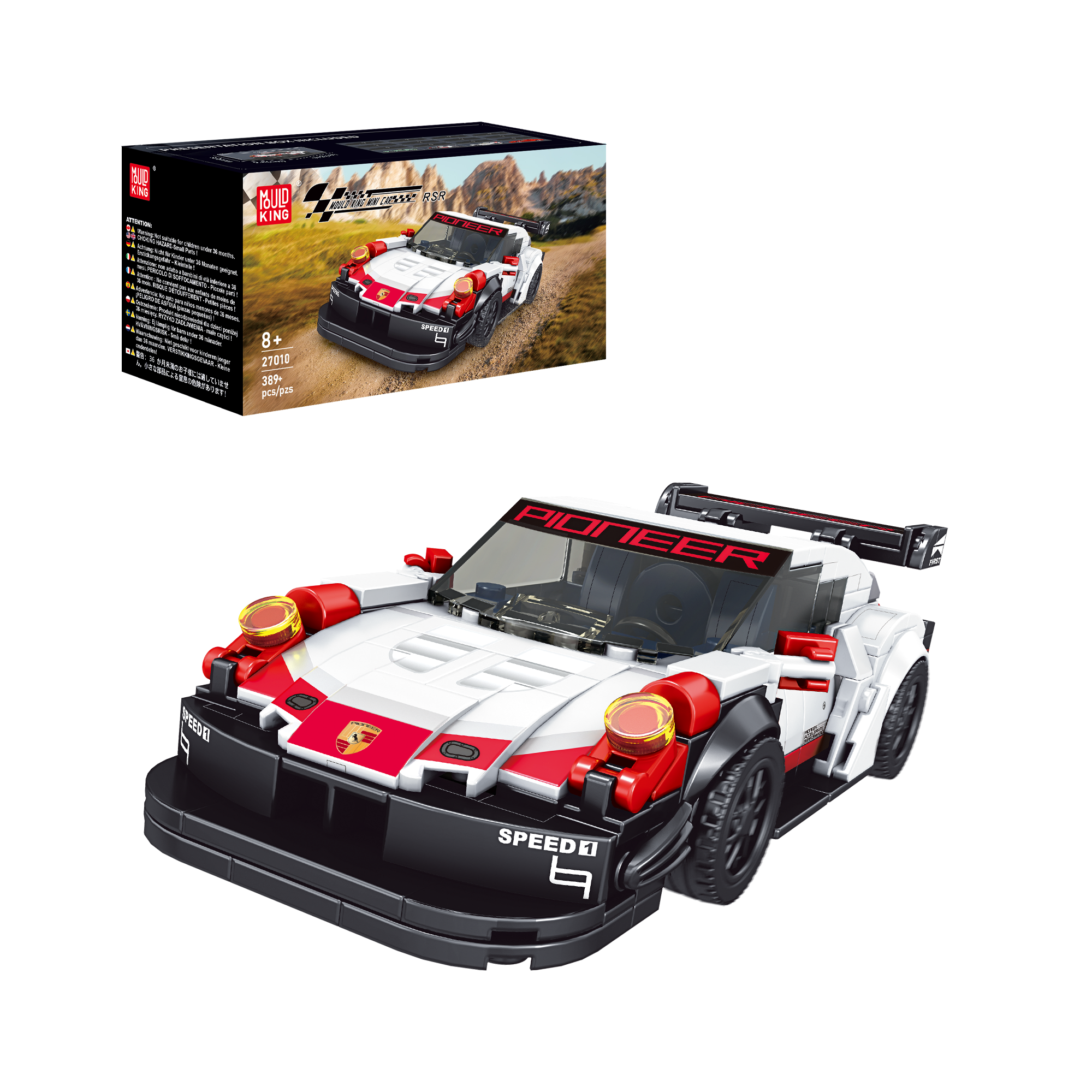 Mould King 27010 Porsche 911 Sports Car Building Blocks Set - 349 PCS Model Kit for Adults & Teens | Perfect for Collectors, DIY Enthusiasts & Home Office Decor