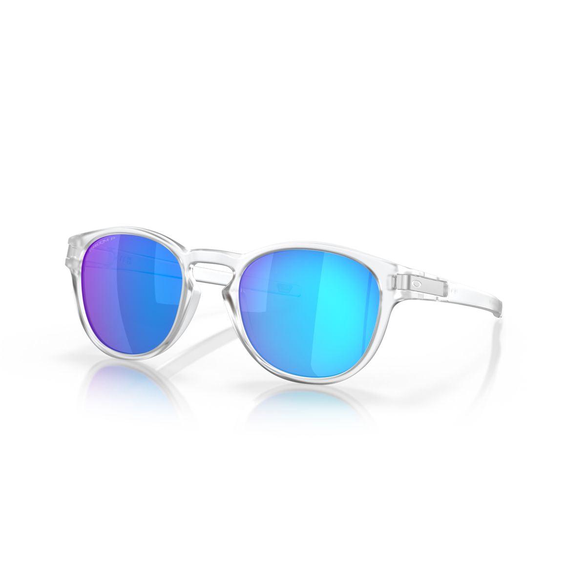 Oakley Latch Sunglasses (Low Bridge Fit) - Matte Clear Frame with Prizm Sapphire Polarized Lenses - Model 0OO9349 934948 - Perfect for Running, Cycling & Outdoor Sports