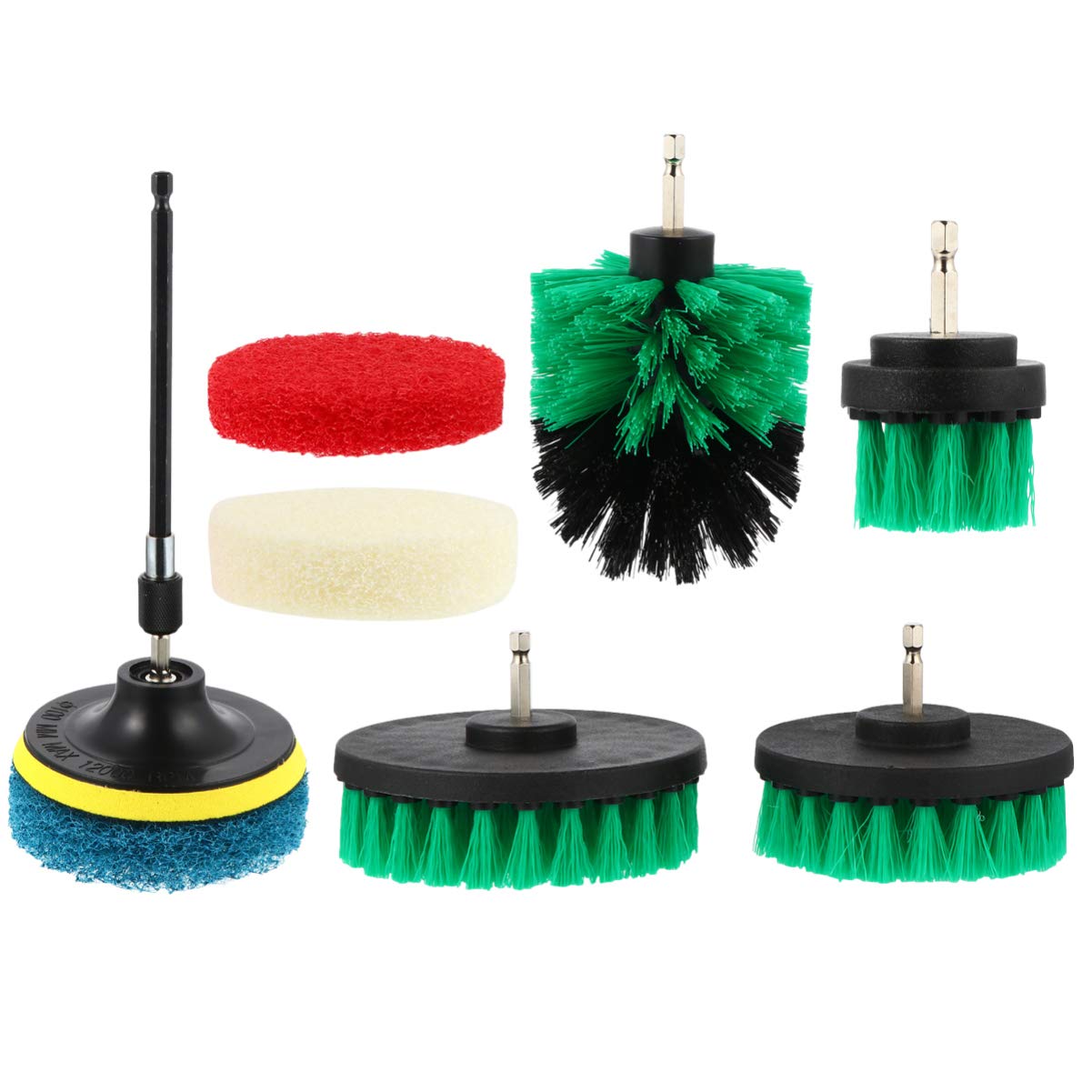 Vosarea Electric Cleaning Brush Kit - 9pcs Power Drill Attachments & Scrubber Brushes for Home, Car, Bathroom & Kitchen Cleaning | Multi-Surface Deep Cleaning Tools for Tiles, Grout, Sinks & More
