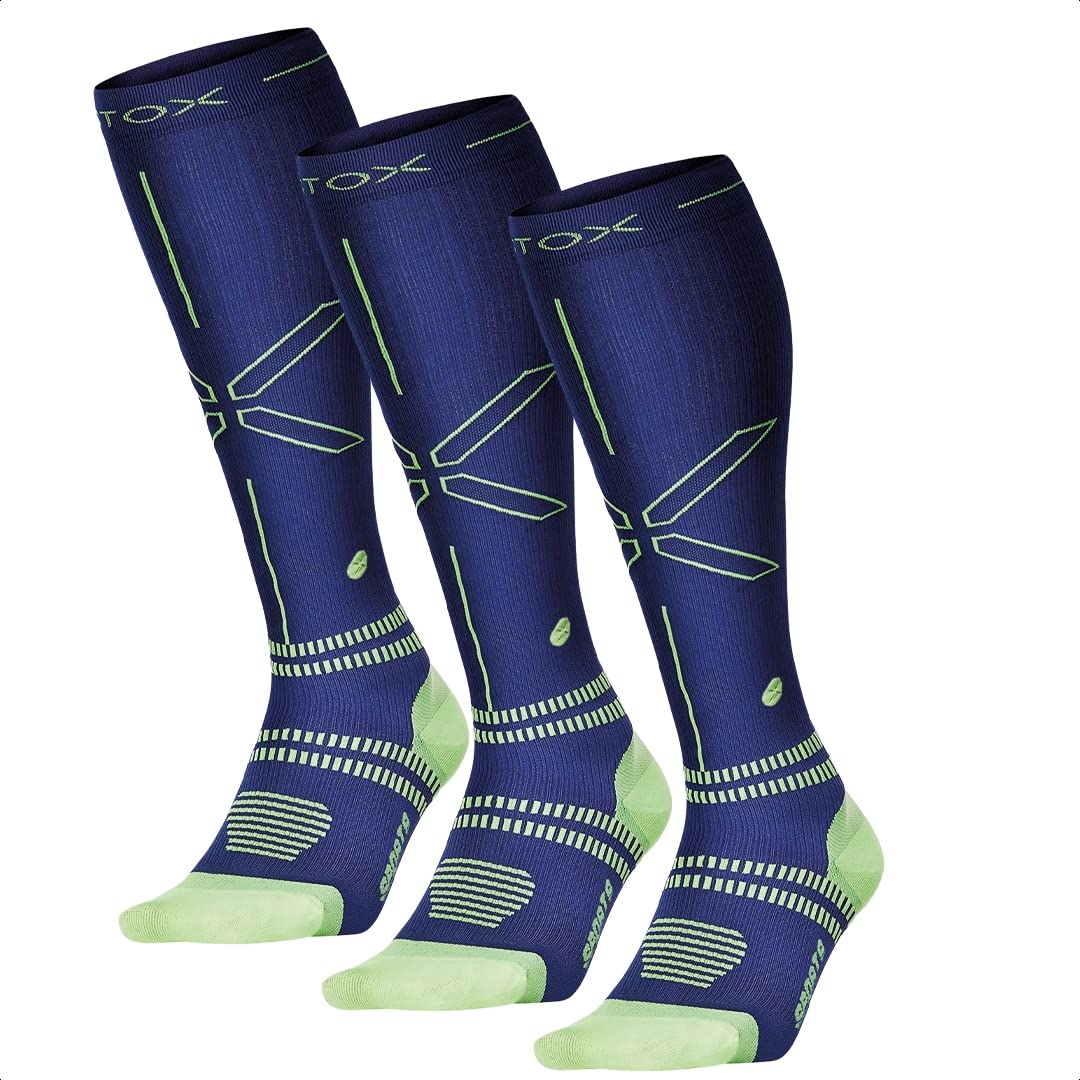 STOX Energy Socks for Men - 3 Pack Premium Compression Athletic Socks - Moisture Wicking & Arch Support - Ideal for Running, Hiking & Workout Performance