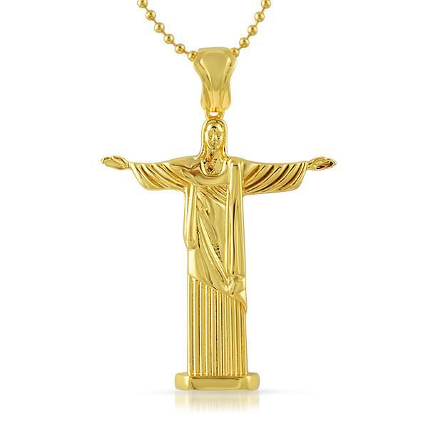 Gold Jesus Christ Full Body Pendant Necklace - Religious Jewelry for Men & Women - Perfect for Church, Gifts & Daily Wear