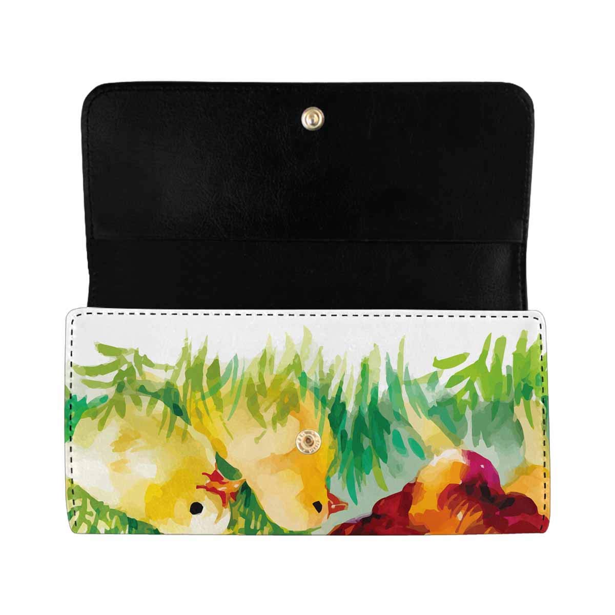 INTERESTPRINT Women's Watercolor Seahorse Trifold Wallet - Stylish Clutch Card Holder & Small Purse for Everyday Use, Travel, and Parties