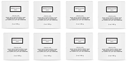 Beekman 1802 Fresh Air Goat Milk Soap Bar - 2oz (Pack of 8) | Natural Moisturizing Bath Soap for Dry Skin | Perfect for Spa Day, Gift Sets & Daily Skincare Routine