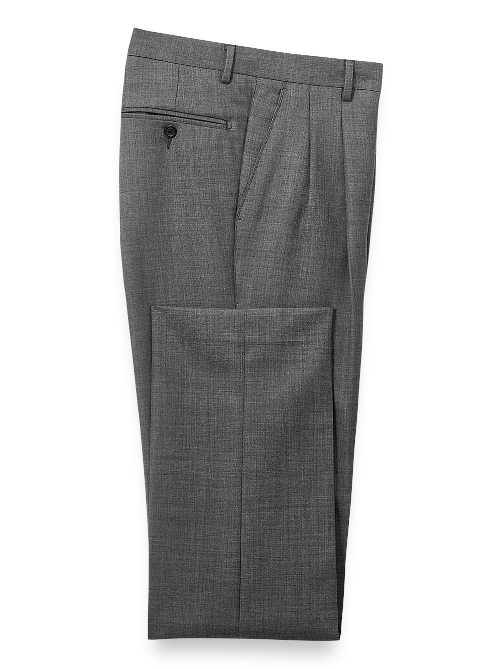 Premium Wool Sharkskin Pleated Dress Pants for Men - Charcoal Gray | Formal & Business Attire | Office, Wedding & Special Occasions