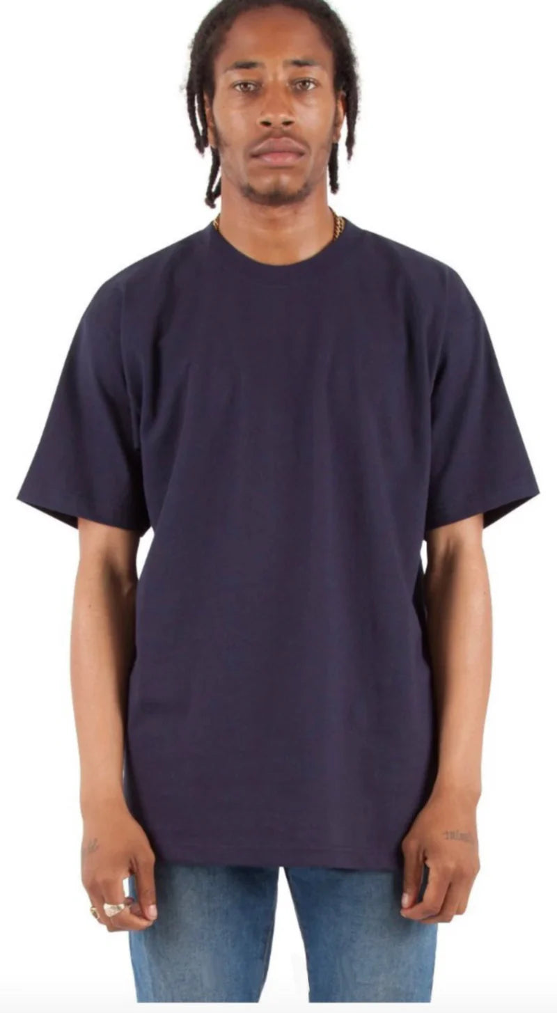 Premium Heavyweight Cotton T-Shirt for Men - Navy Blue - Comfortable & Durable for Everyday Wear, Gym, and Casual Outings