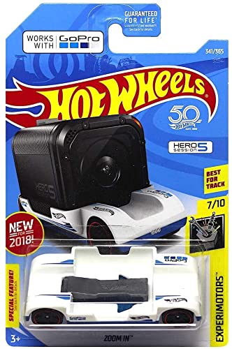 Hot Wheels DieCast Zoom In White Car - Experimotors 1:64 Scale Collectible Toy for Kids & Adults - Perfect for Racing Play, Display Collections, and Gift Giving