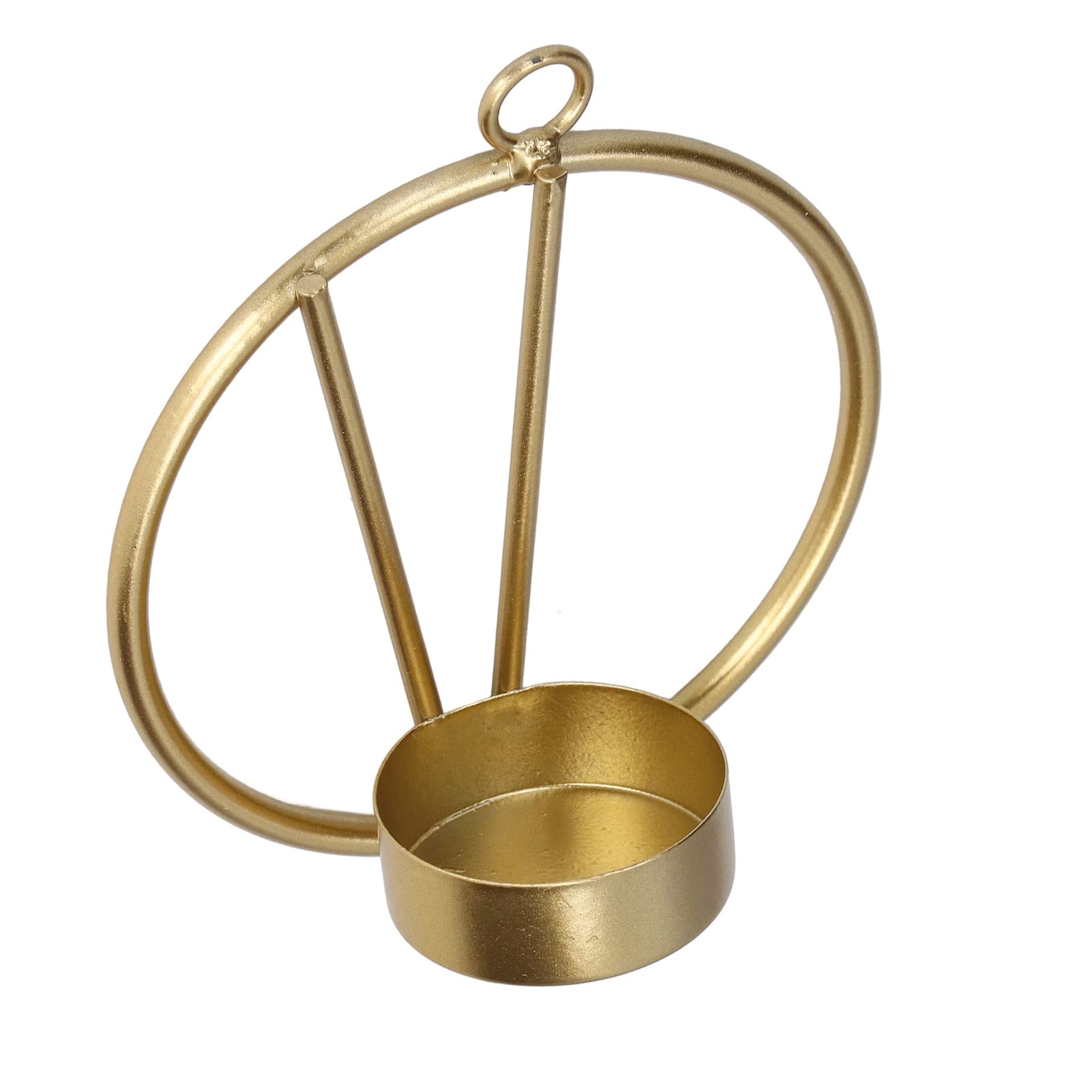 Gold Iron Candle Holders - Modern Minimalist Round Wall Decor for Living Room & Dining Room - Easy to Clean Multifunctional Home Decoration | Perfect for Romantic Dinners, Wedding Centerpieces & Cozy Ambiance