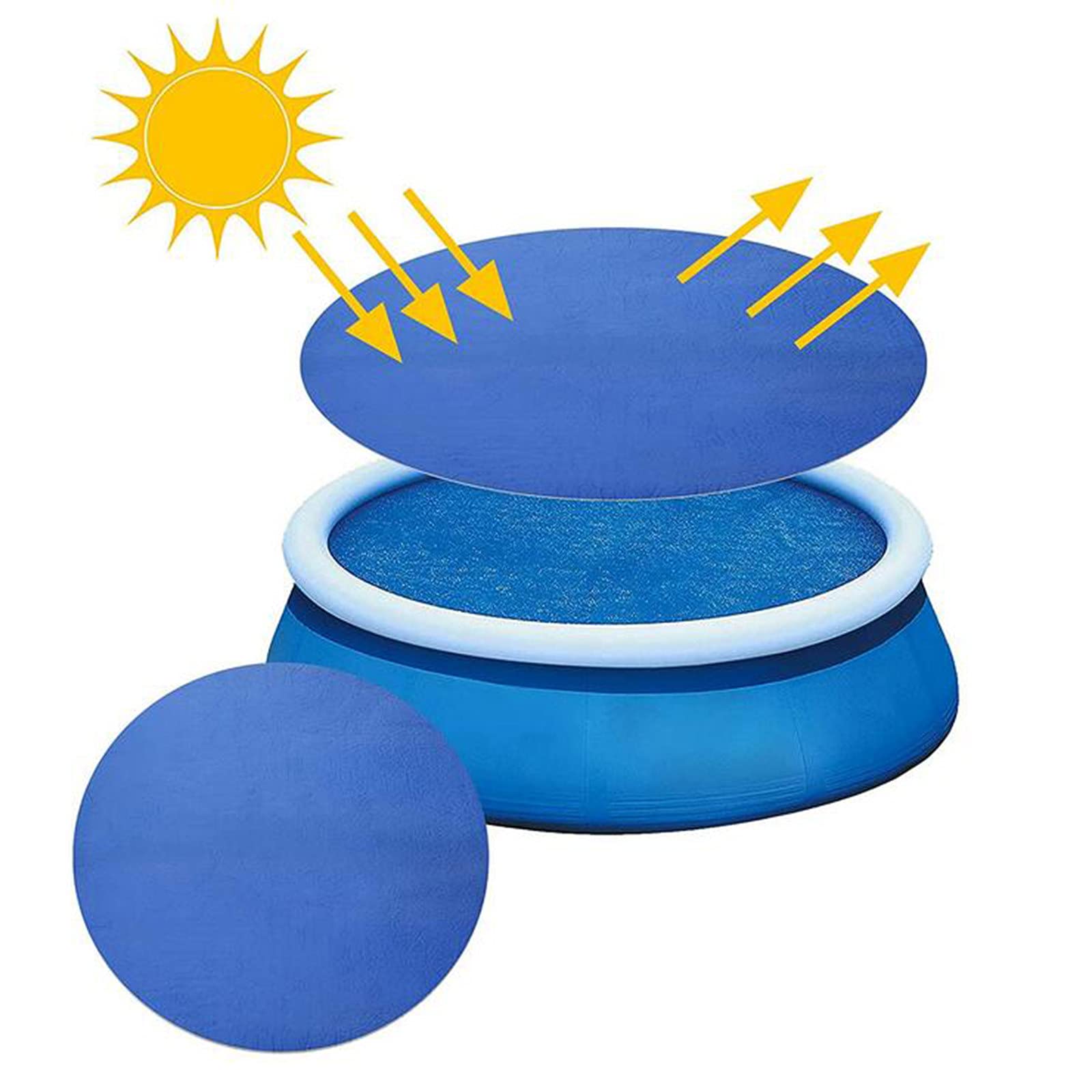 Toonshare Solar Pool Cover Protector - 8ft Round Blue Blanket for Above Ground Swimming Pools | Reduces Water Evaporation & Retains Heat | Perfect for Summer Pool Maintenance & Energy Savings