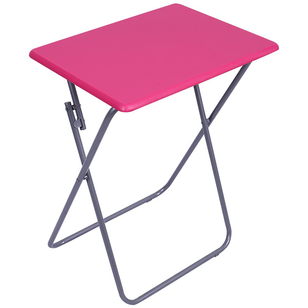 QSYY Folding TV Tray Table - Sturdy Portable Laptop Desk for Home Office, No Assembly Space-Saving Design - Perfect for Dining, Sofa, Bedroom & Study (Red)