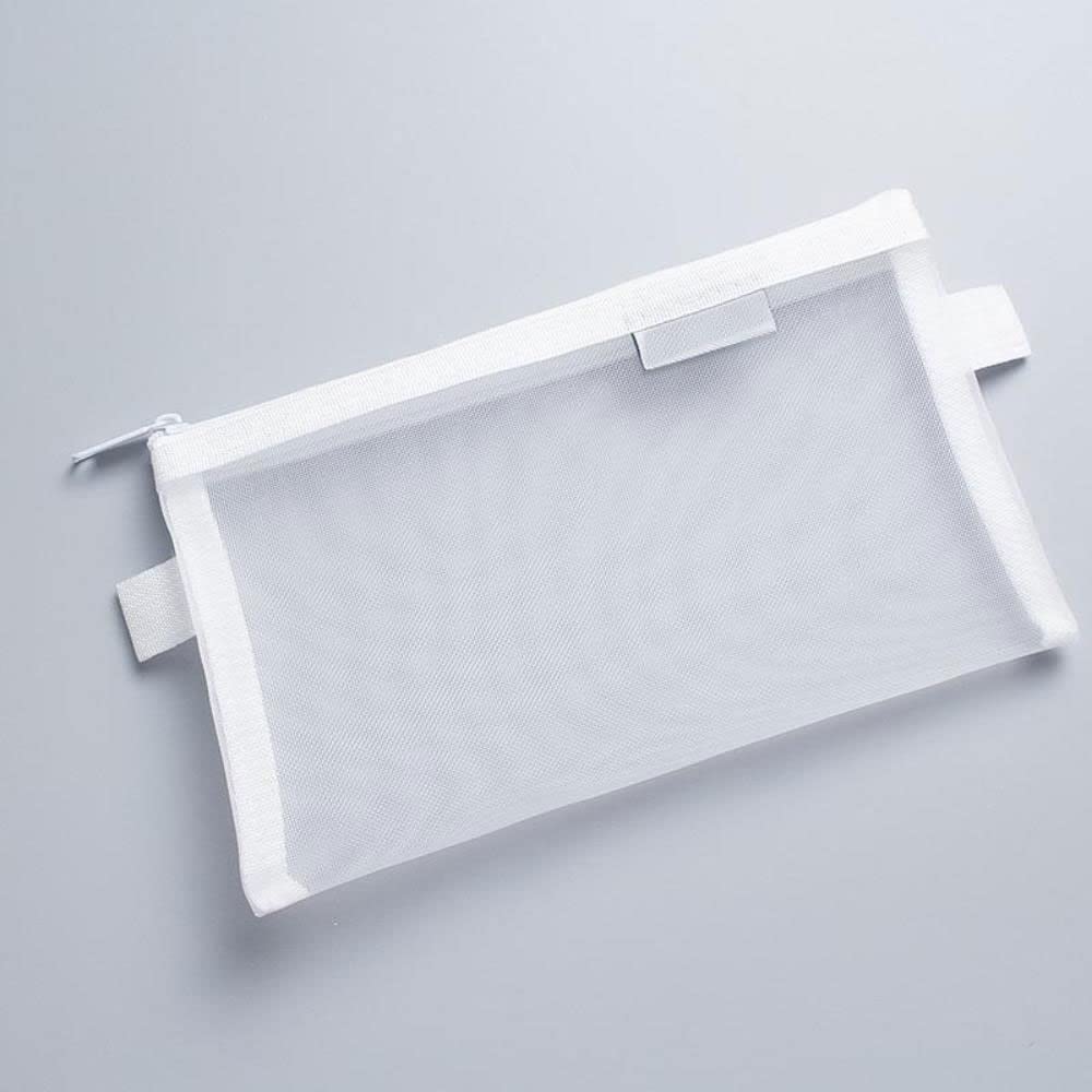 Cute Transparent Mesh Pencil Case for School & Office - Simple Nylon Pen Holder, Student School Supplies - Perfect for Organizing Pens, Pencils & Art Tools