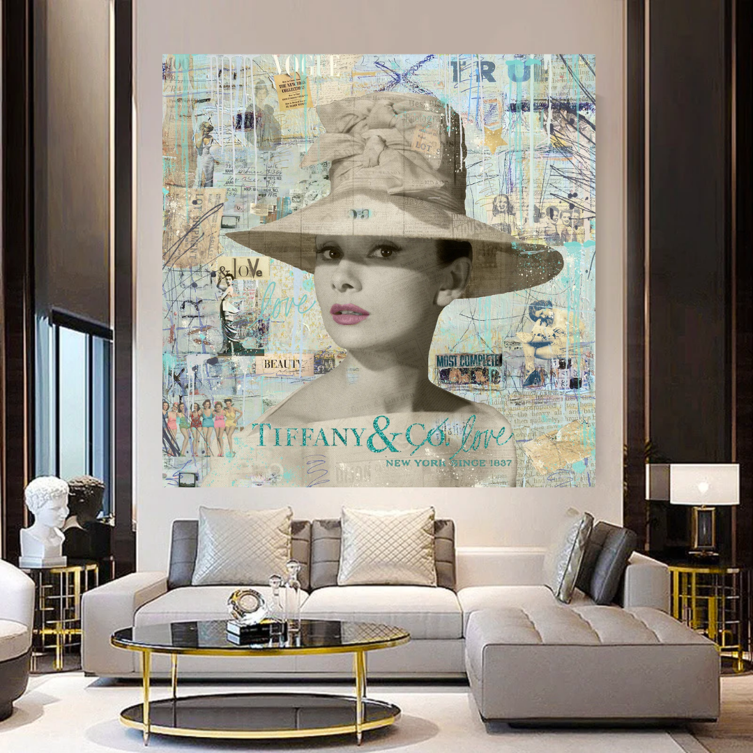 Audrey Hepburn Tiffany Queen Canvas Art Print - Classic Hollywood Iconic Wall Decor for Living Room, Bedroom & Office
