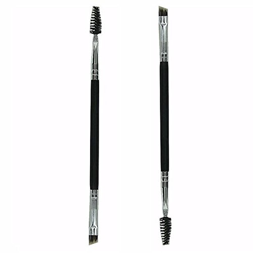 Professional 1PC Bamboo Handle Double-Ended Eyebrow Brush with Comb - Soft Bristles for Precise Makeup Application - Perfect for Eyebrow Shaping, Filling & Grooming at Home or Salon