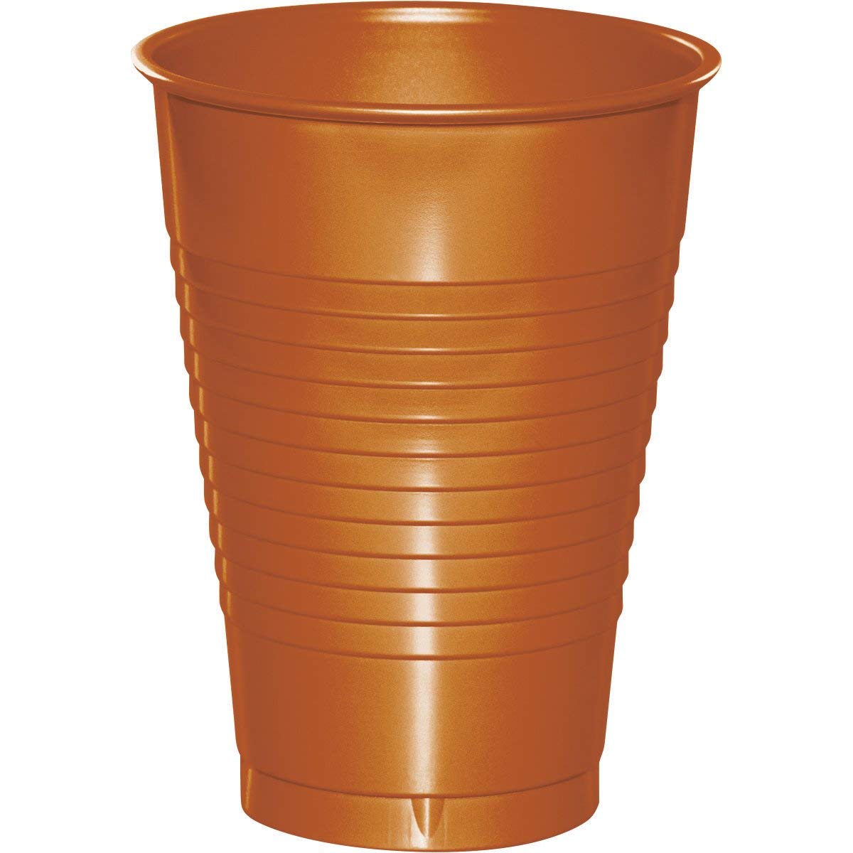 Creative Converting 12 oz Premium Plastic Cups - Orange | Durable & BPA-Free Party Cups for Outdoor Events, BBQs, and Family Gatherings