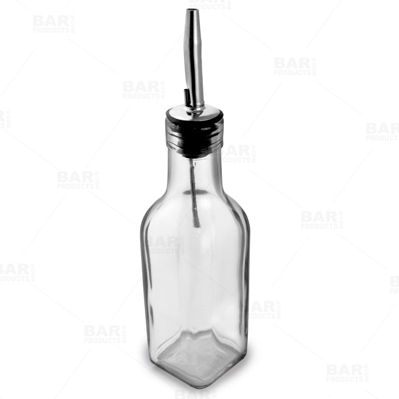 BarConic® Antique Glass Bottle - 6oz Oil and Vinegar Dispenser with Pour Spout - Perfect for Kitchen, Salad Dressing & Cocktail Mixing