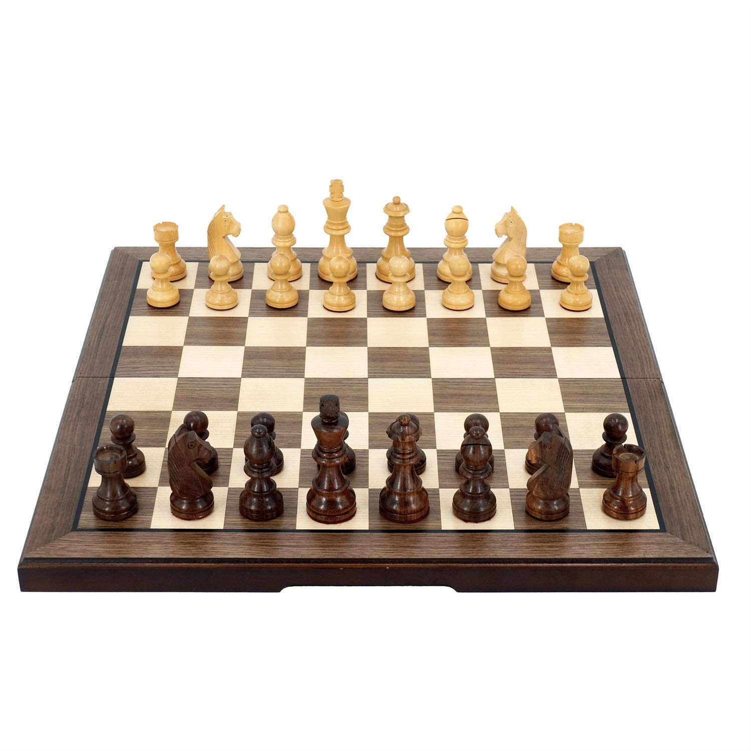 Premium Wooden European Chess Set - Standard Travel Size with Handcrafted Chess Pieces - Classic International Chess Board Game for Adults & Kids - Perfect for Home, Office, Travel & Gifts