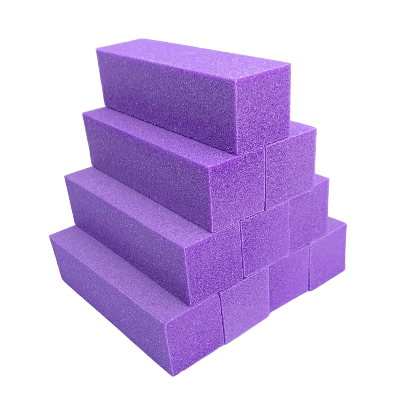 10 Pcs Professional Nail Buffer Blocks for Acrylic & Natural Nails - 4 Sided Sanding Buffers for Gel Nails, Manicure & Pedicure, Nail Shine & Polishing Kit with Medium Grit (Purple) - Perfect for Salon, Home & Travel Nail Care