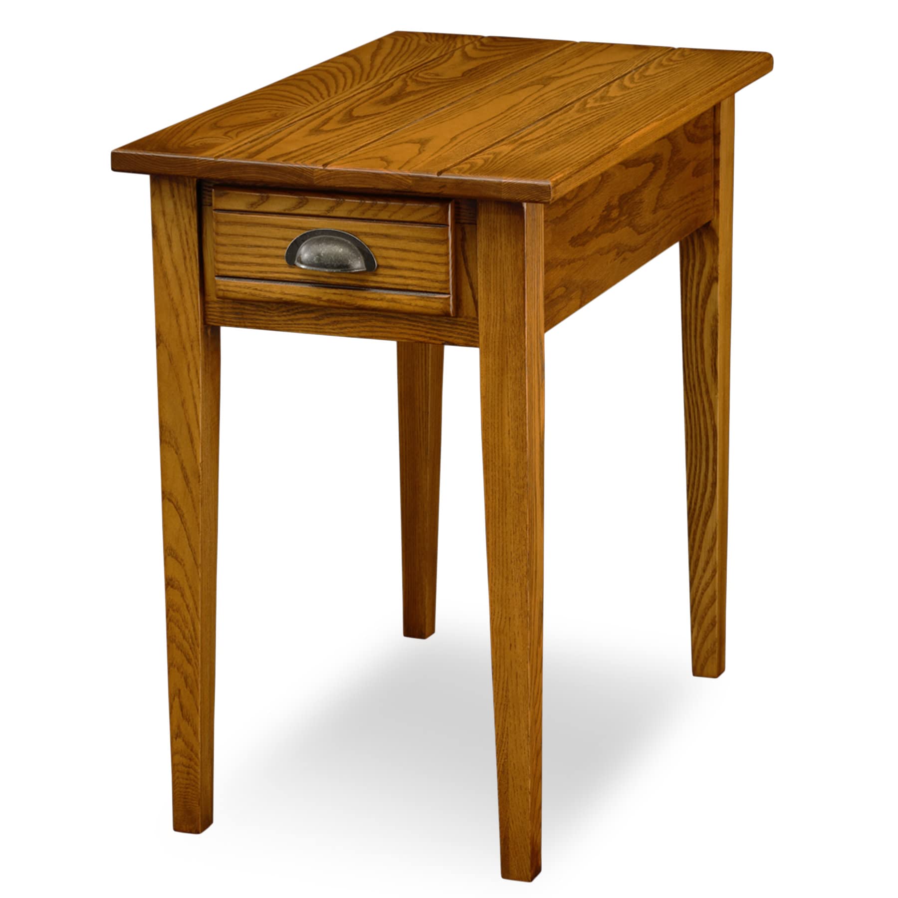 Leick Bin Pull Chair Side End Table - Rustic Wood Nightstand with Storage for Living Room, Bedroom - Perfect for Holding Books, Lamps & Decor