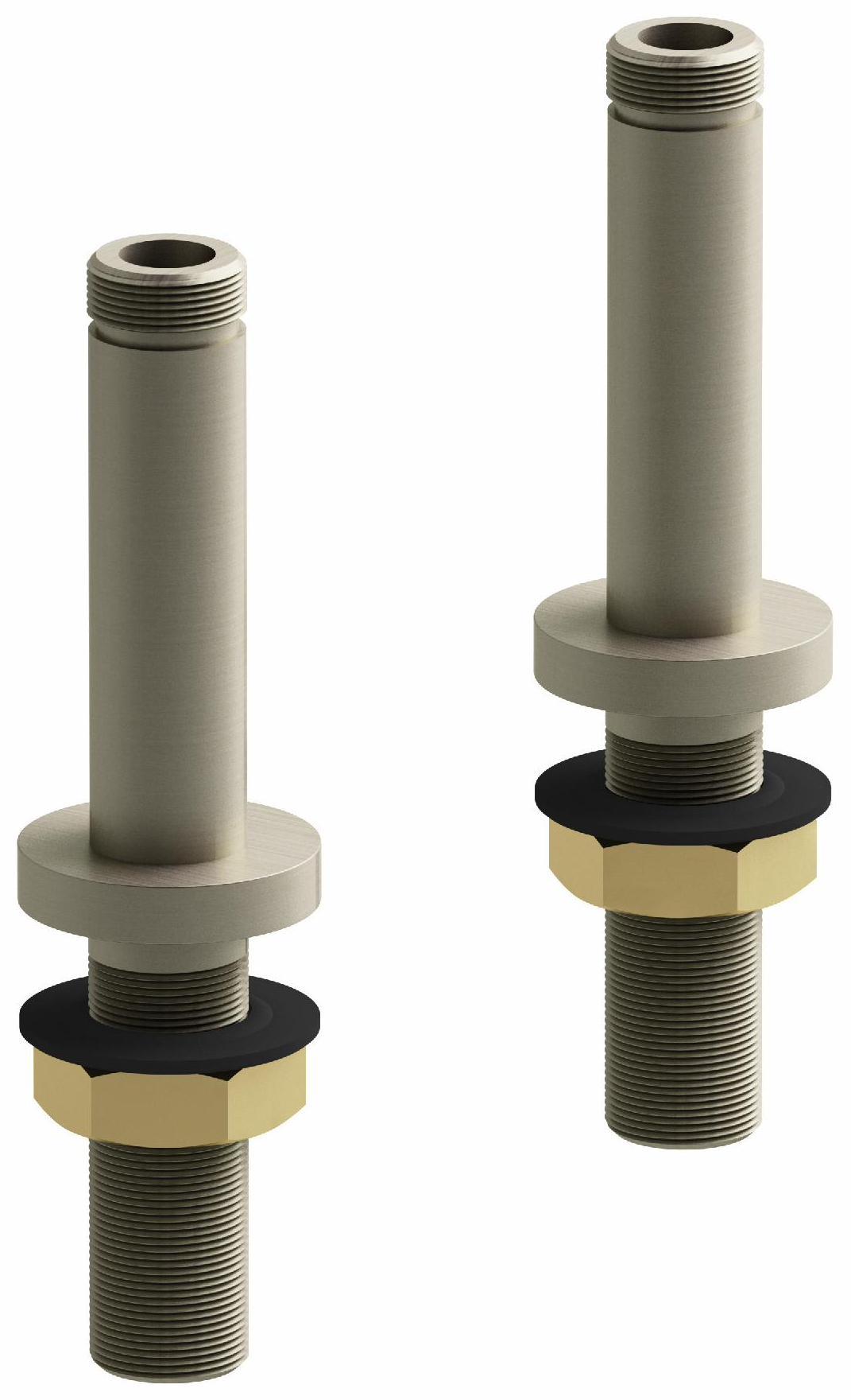 4 Deck Mount Riser Pair - Brushed Nickel TU04BN by RIOBEL | Bathroom Sink Faucet Extension for Deck Mounted Sinks, Ideal for Home & Commercial Use