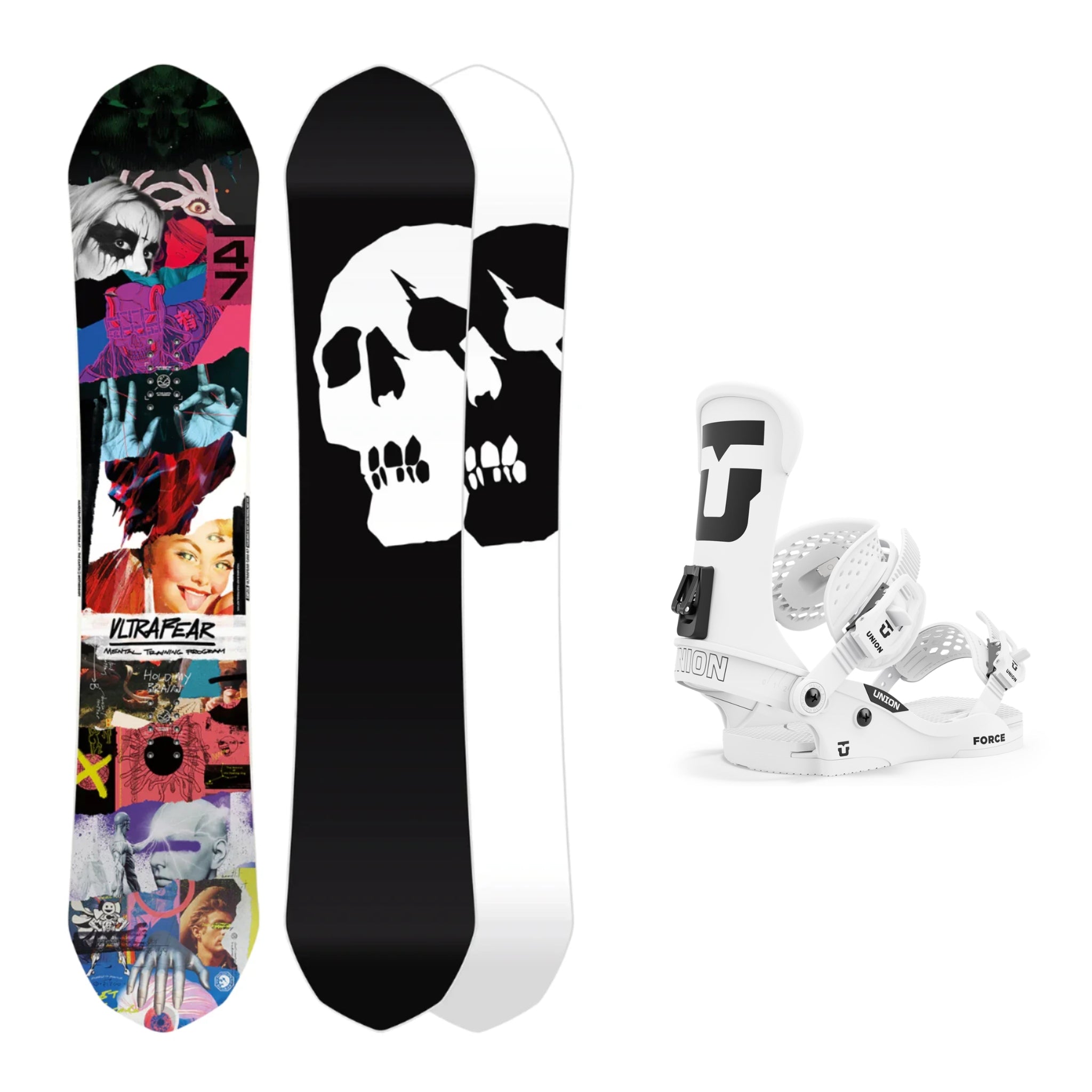 CAPiTA Ultrafear Snowboard 2025 with Union Force Classic Bindings & Team High Back - All-Mountain Freestyle Snowboard for Men & Women | Perfect for Park, Powder & Backcountry Riding