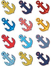 Anchors Mini Accents - Nautical Themed Classroom & Party Decorations for Bulletin Boards, Scrapbooking & DIY Crafts