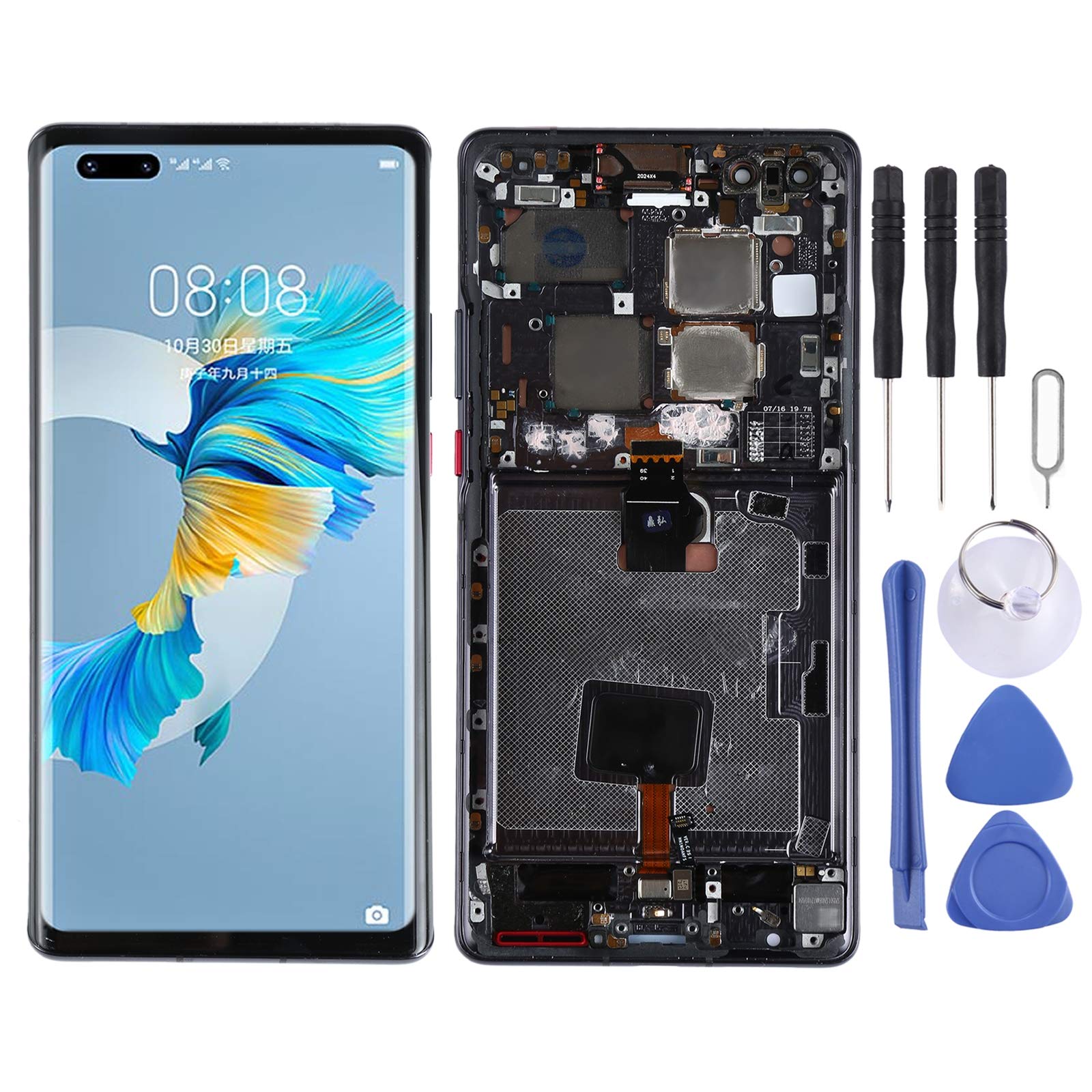 Huawei Mate 40 Pro LCD Screen Replacement - Full Assembly with Touch Screen Digitizer & Frame - Compatible with Mate 40 Pro Phone Repair - Perfect for DIY Fixes, Screen Damage Replacement, and Professional Repairs
