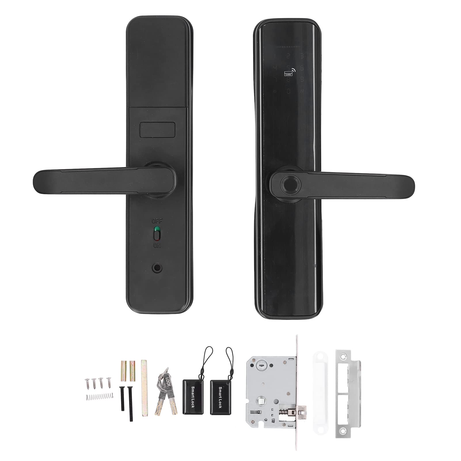 Smart Electronic Door Handle with 40 Passwords - Durable Aluminum Alloy Home Security Lock with Multiple Unlock Methods for 40-60mm Door Thickness - Perfect for Apartments, Offices & Smart Homes