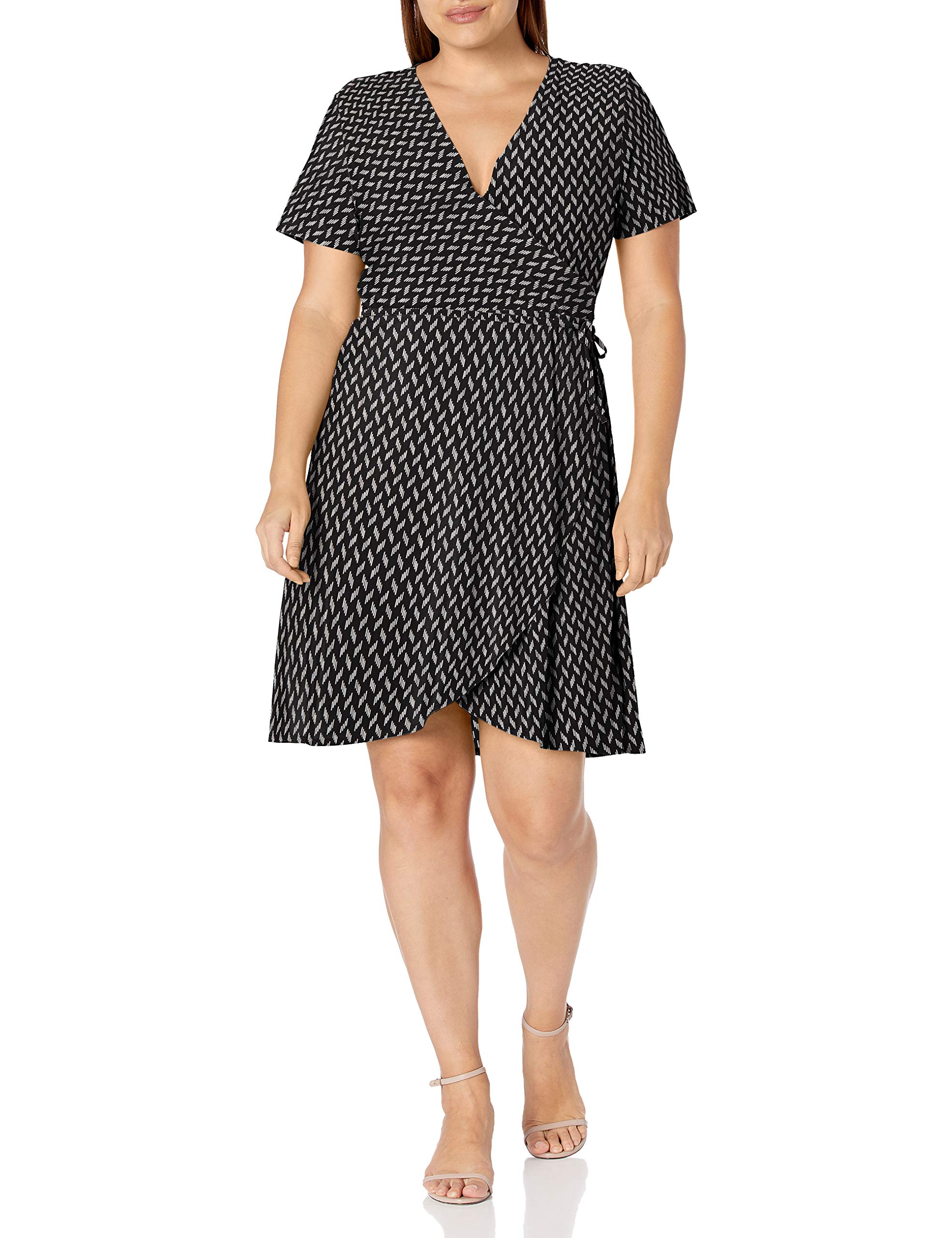 Star Vixen Women's Short Sleeve Wrap Dress - Ballet-Inspired Flowy Summer Dress for Casual Outings, Date Nights & Beach Cover-Up