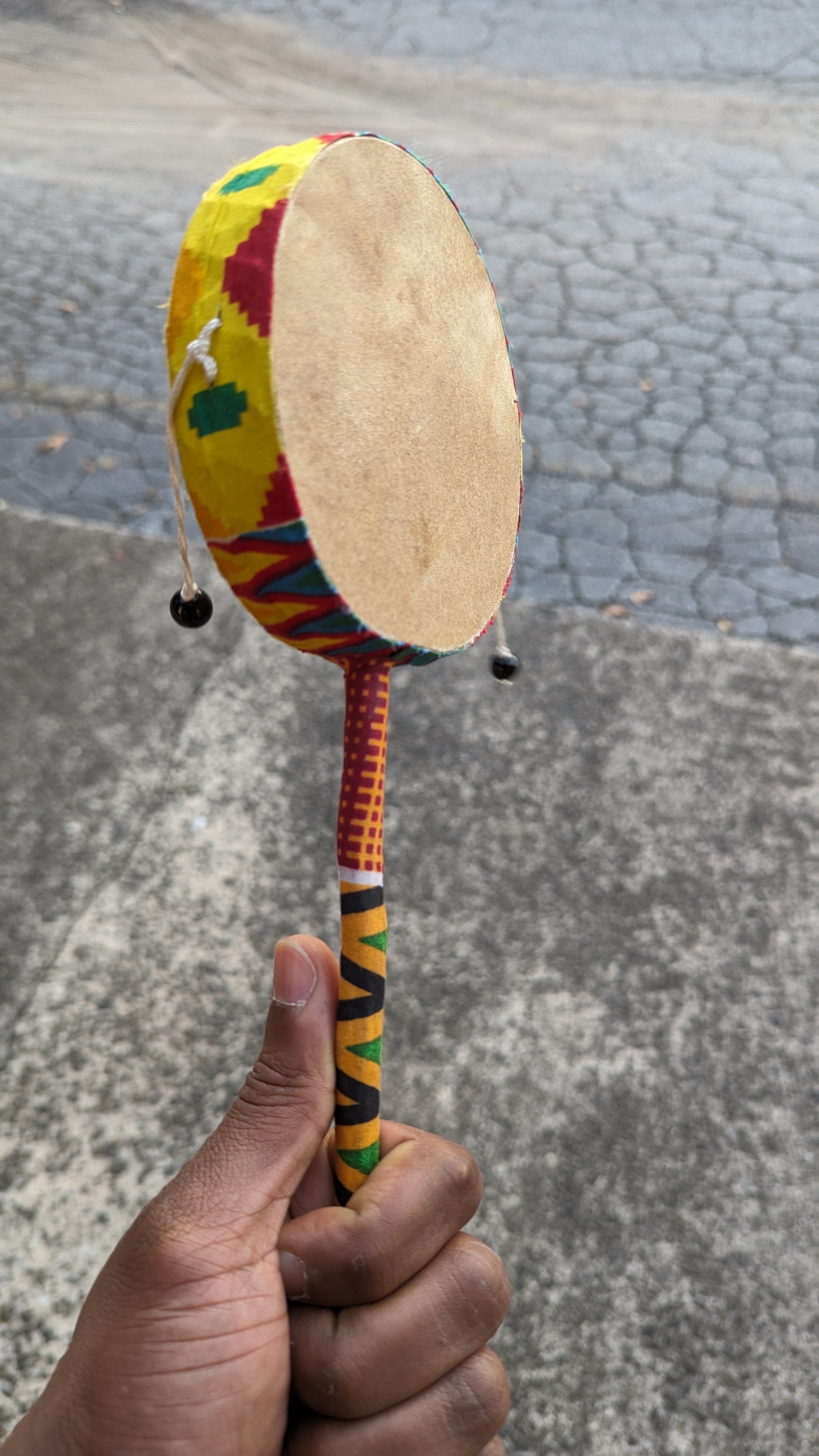 Itnahsa Handheld African Percussion Drum with Authentic Kente Print - Traditional Djembe Style Musical Instrument for Kids & Adults - Perfect for Music Class, Cultural Events & Home Decor DPADPD1