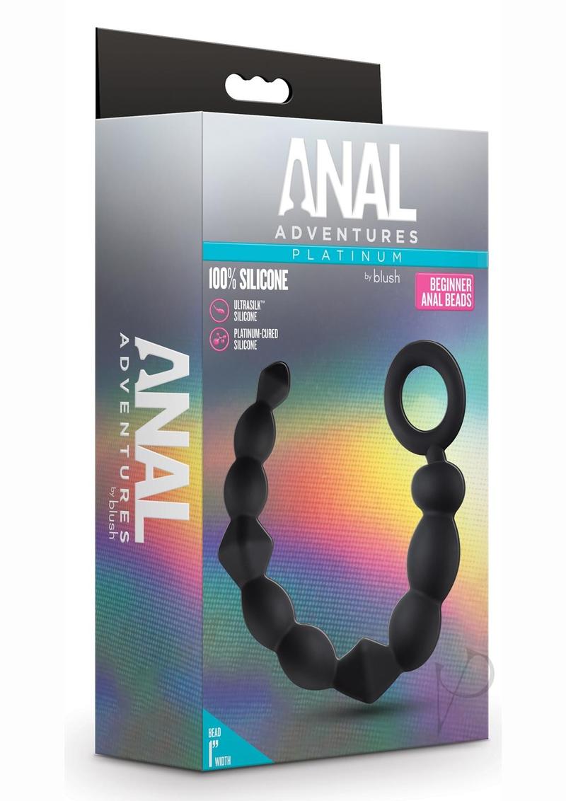 Platinum Silicone Anal Beads for Beginners - Soft & Flexible Black Anal Toy for Pleasure - Perfect for Couples Play & Solo Exploration