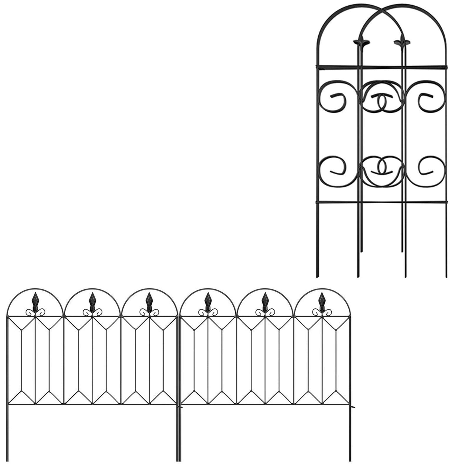 Amagabeli 32in x 10ft & 24in x 10ft Garden Fence Bundle - Durable Metal Decorative Fencing for Outdoor Landscaping, Yard Protection, and Garden Borders