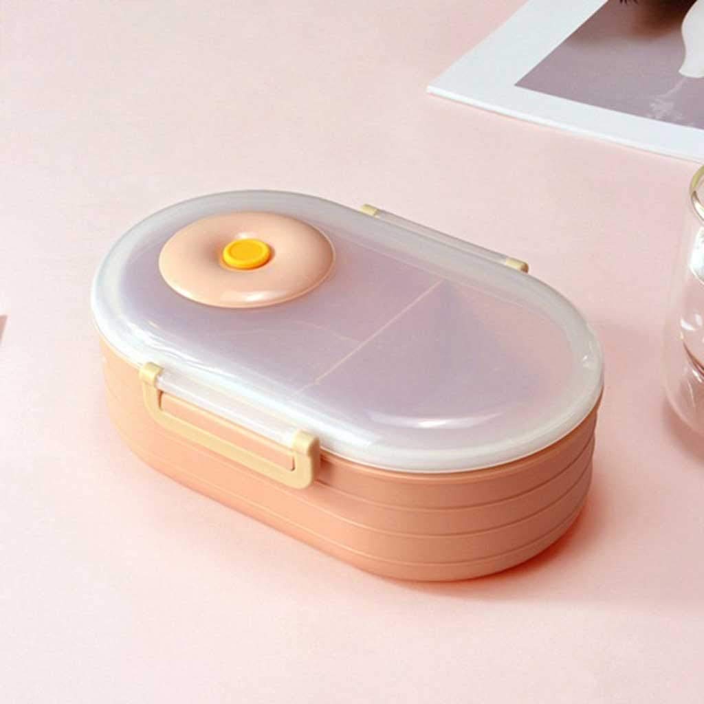 1000ml Plastic Divided Lunch Box - Large Capacity, Leak-Proof, Heat-Resistant & Durable Food Container for School, Office & Picnics (Color: C)