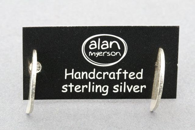 Half Moon Disc Stud Earrings - Sterling Silver 925 for Women - Perfect for Casual Wear, Parties & Gifts