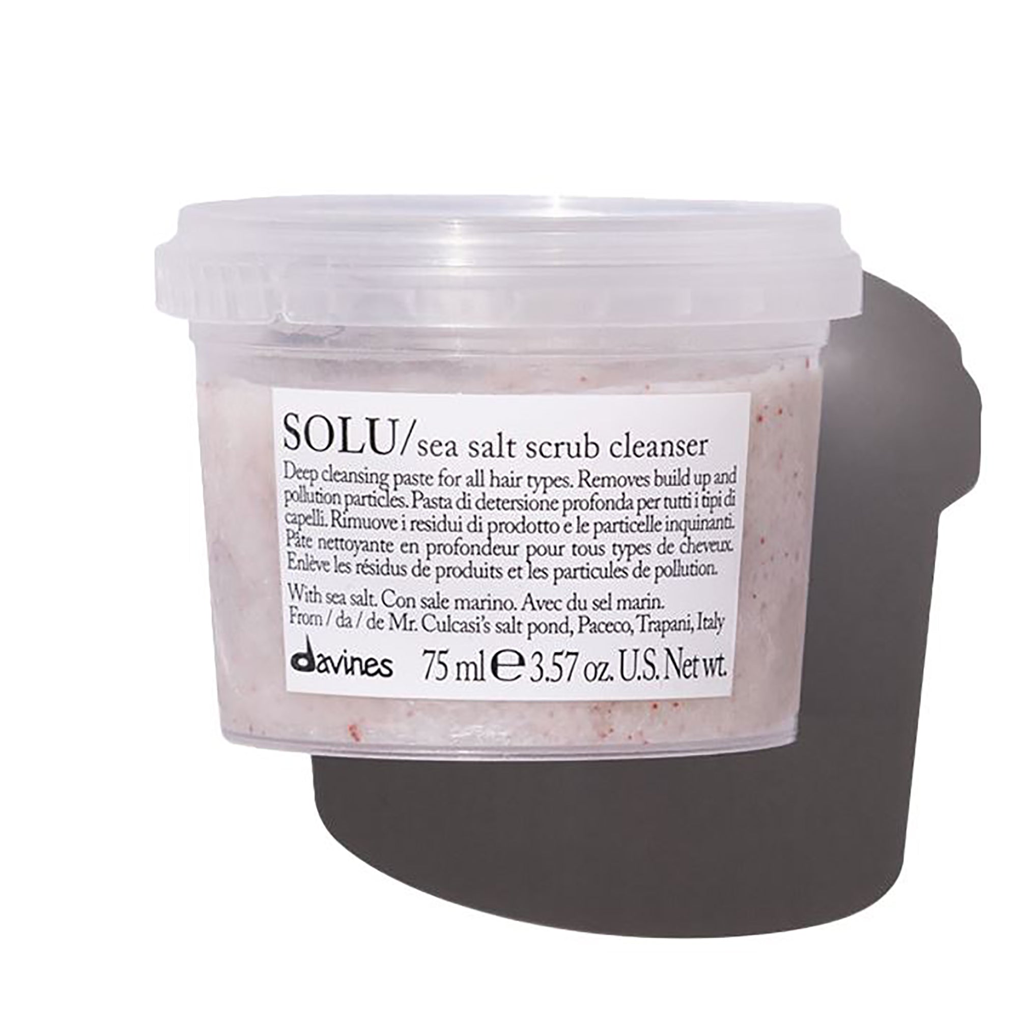 Davines Solu Sea Salt Scrub Cleanser - Exfoliating Face Wash for Glowing Skin | Detox & Renew | Perfect for Daily Skincare Routine & Spa Days
