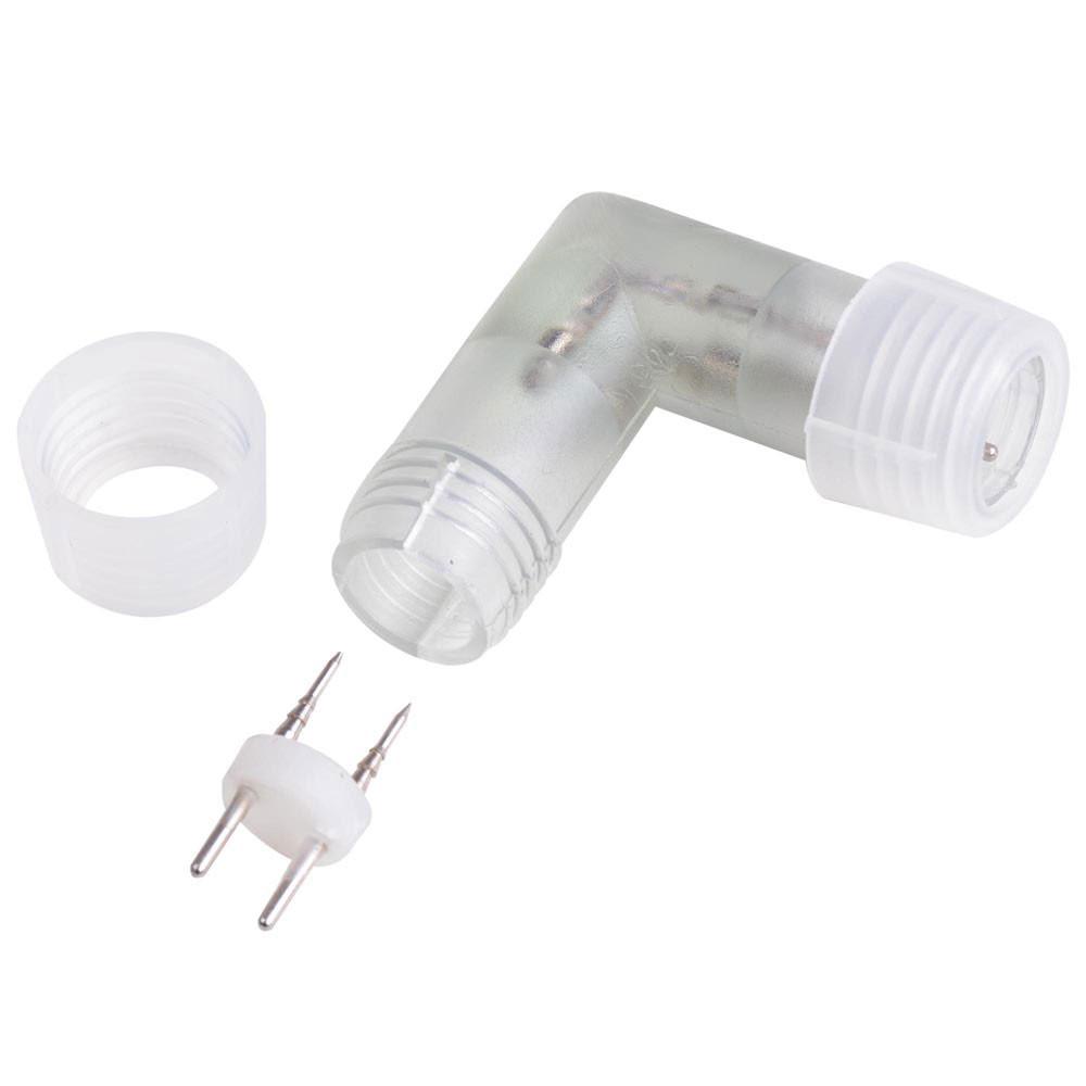 10-Pack 1/2 Inch 2-Wire L-Shaped Compression Connectors for Rope Lights - Secure LED Strip Connections for Indoor/Outdoor Holiday, Party & Landscape Lighting