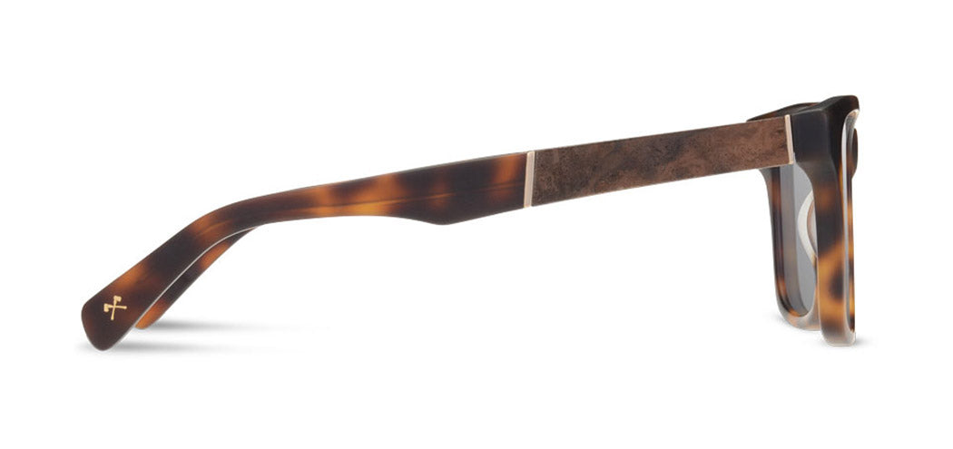 Shwood Canby XL Acetate Sunglasses - Matte Brindle/Elm Burl Frame with Grey Polarized Lenses | UV Protection for Outdoor Activities, Driving & Fashion