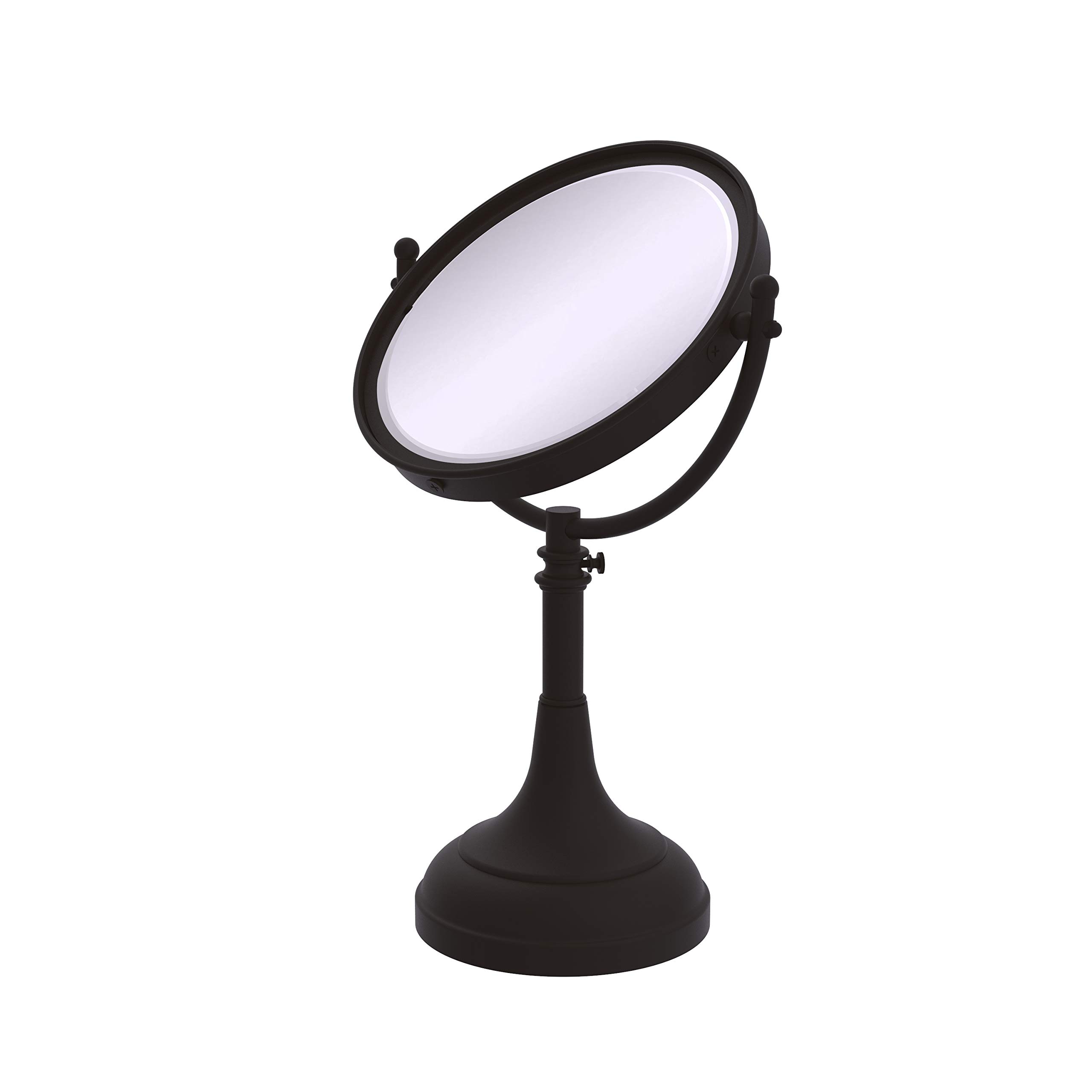 Allied Brass DM-1/2X-ORB 8-Inch Wall Mirror with 2X Magnification, Oil Rubbed Bronze Finish, Adjustable Height 17-23.5 Inches - Perfect for Bathroom Vanity, Makeup Application & Home Decor