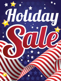 Vinyl Window Sign - Patriotic Holiday Sale Decoration for Stores & Businesses | Seasonal Promotional Display for Retail Shops & Offices