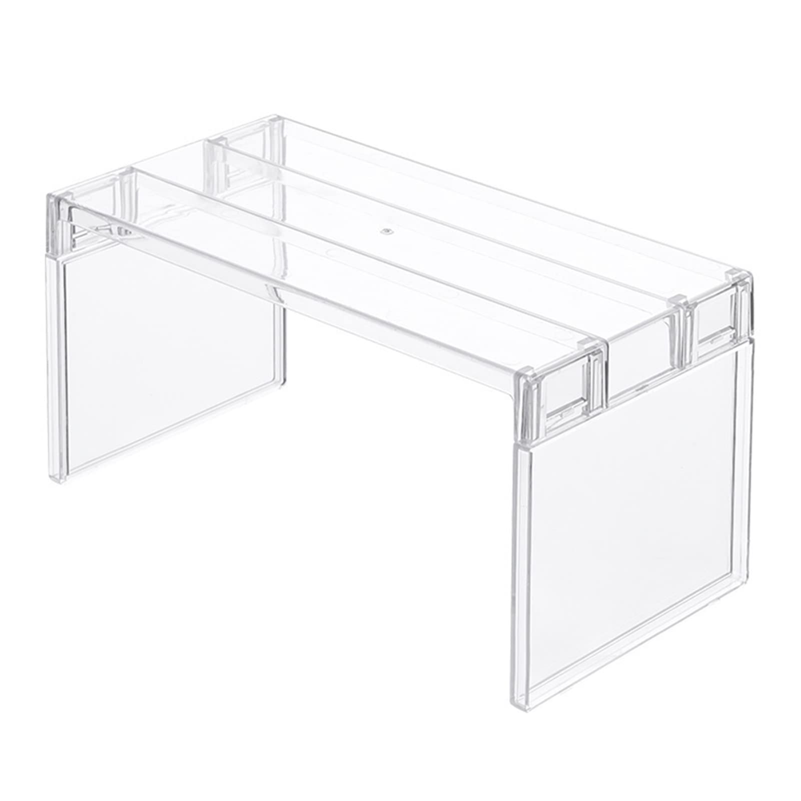 Transparent Refrigerator Storage Divider - Stackable Kitchen Organizer for Fridge, Pantry & Countertop | Space-Saving Tiered Shelf Container | Perfect for Food, Snacks & Beverage Organization
