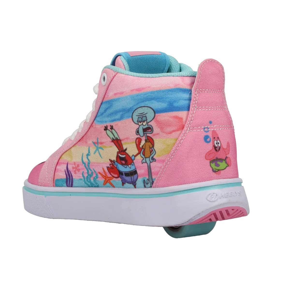 HEELYS Spongebob Skate Shoes for Kids - Mid Top Wheels Sneakers for Boys & Girls - Fun Roller Shoes for School, Playground & Outdoor Activities