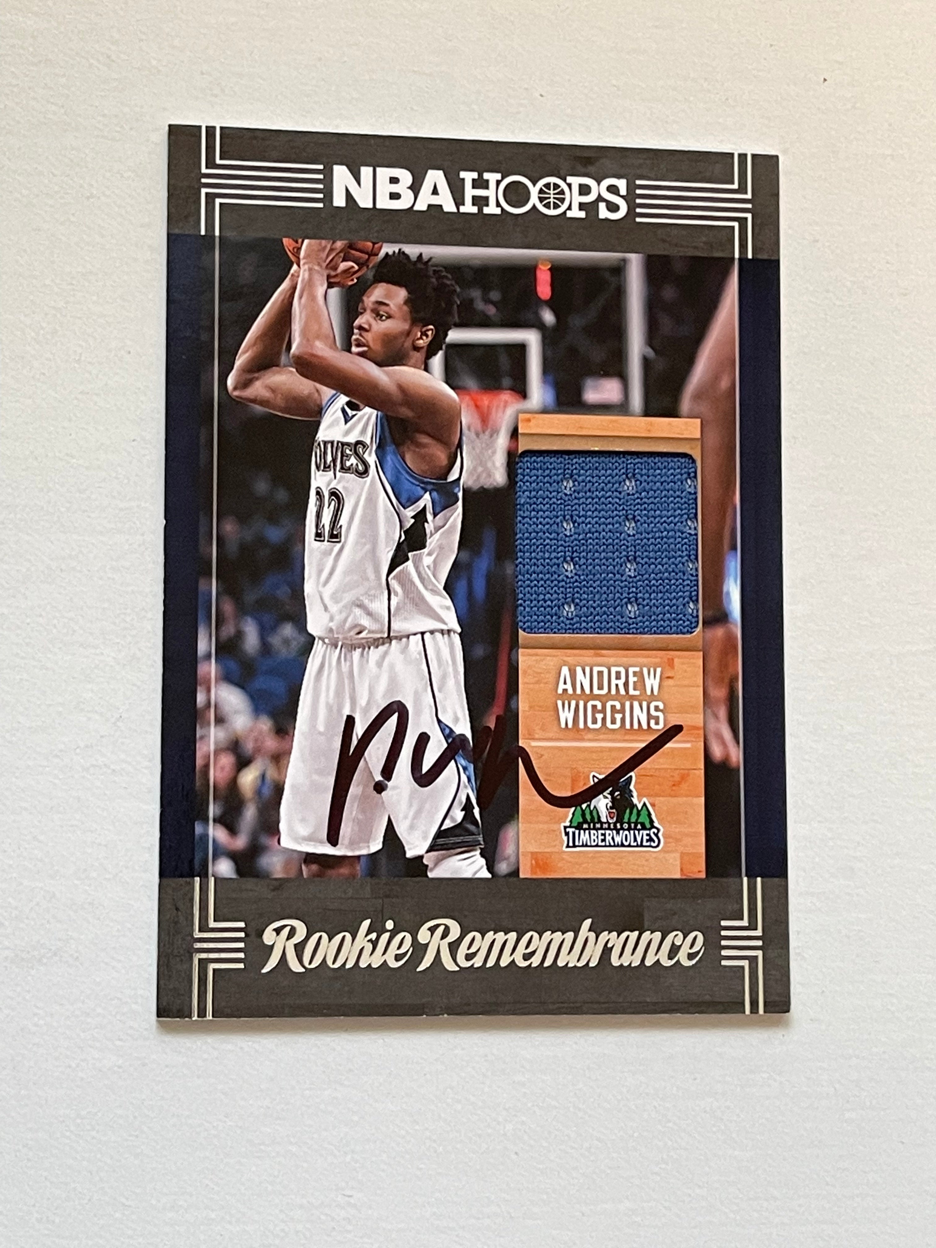 Andrew Wiggins 2017-18 NBA Rookie Autograph Memorabilia Insert Card - Perfect for Basketball Collectors & Golden State Warriors Fans - Display in Home Office, Man Cave or Sports Memorabilia Collection