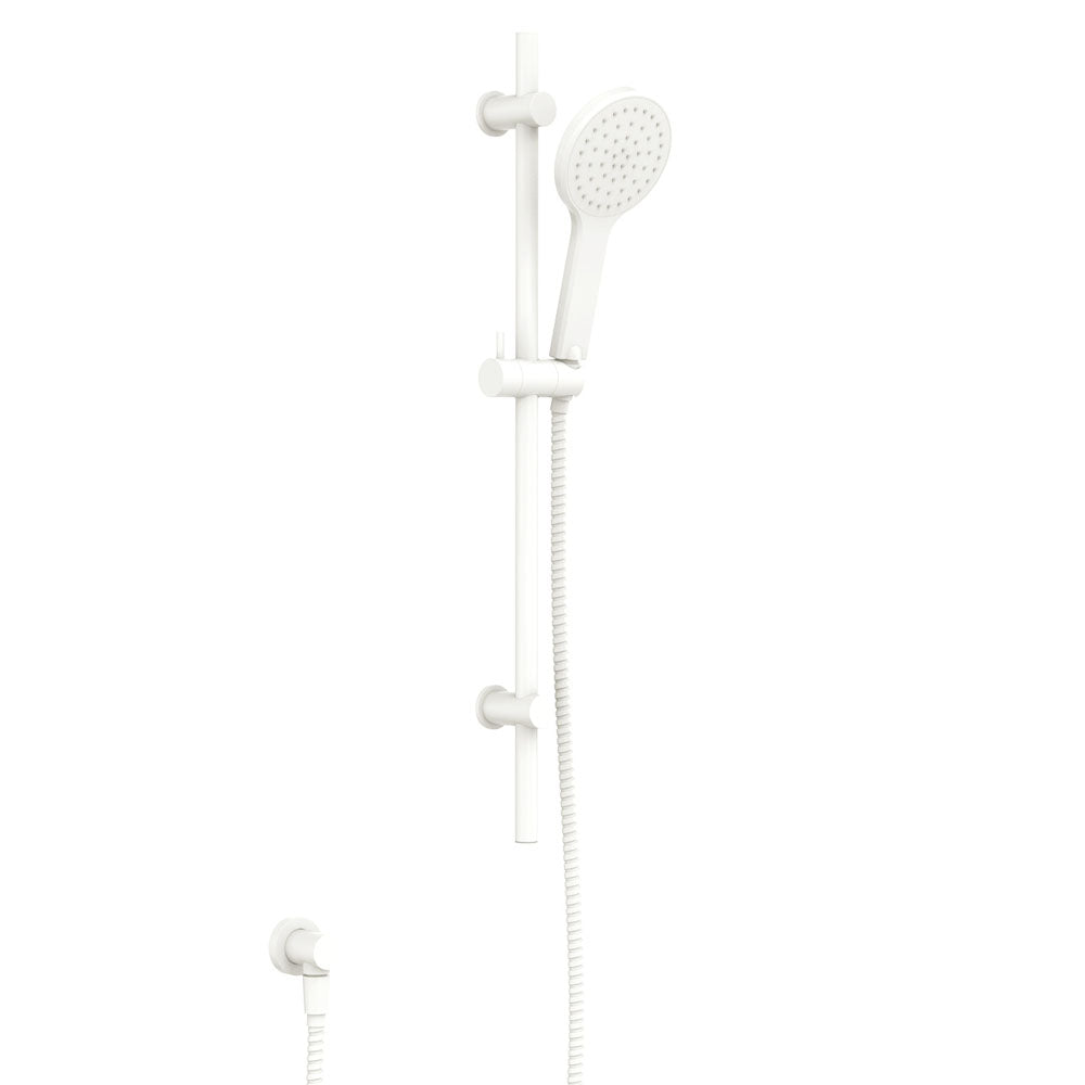 Fienza 444109MW Kaya Shower Rail in Matte White - Adjustable Shower Curtain Rod for Bathroom, Perfect for Modern and Minimalist Home Decor