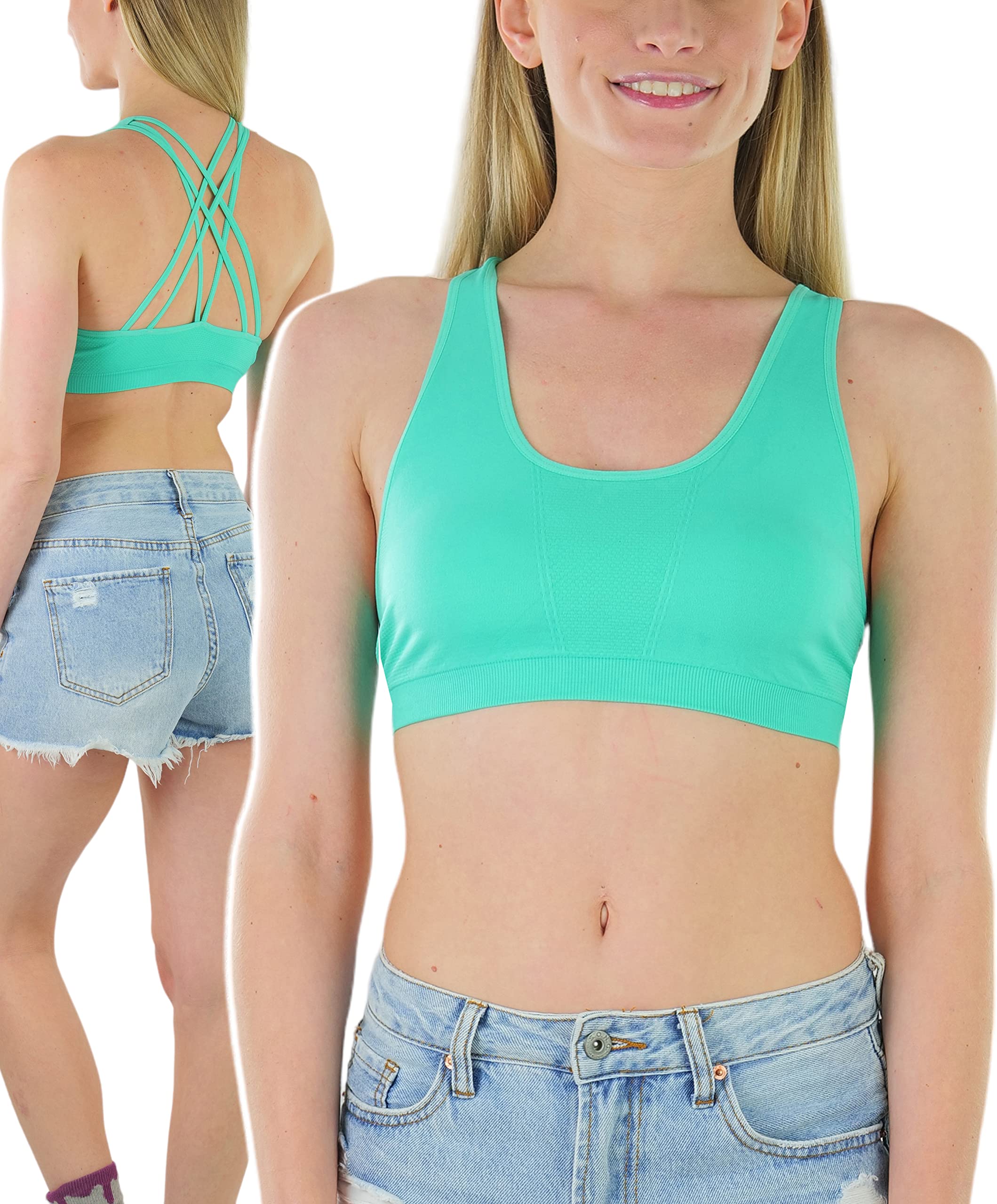 ToBeInStyle Women’s Seamless Supportive Wire-Free Sports Bras & Bralettes - Comfortable Workout Tops for Yoga, Running, Gym & Lounge Wear